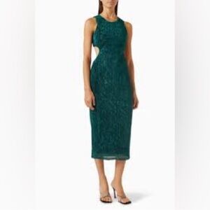 MINKPINK Green Halter Sheath Midi Dress